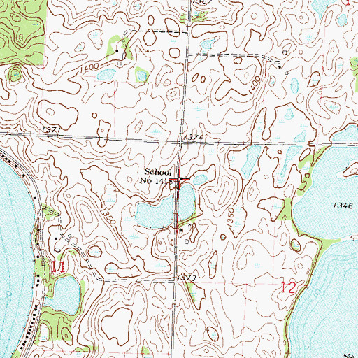 Topographic Map of School Number 1418 (historical), MN