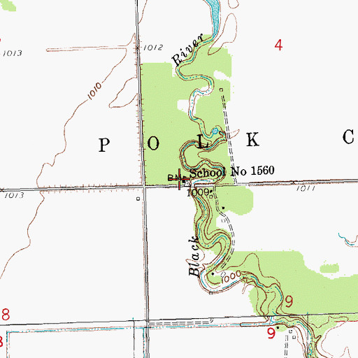 Topographic Map of School Number 1560, MN