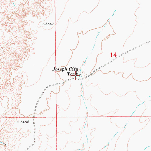 Topographic Map of Joseph City Tank, AZ