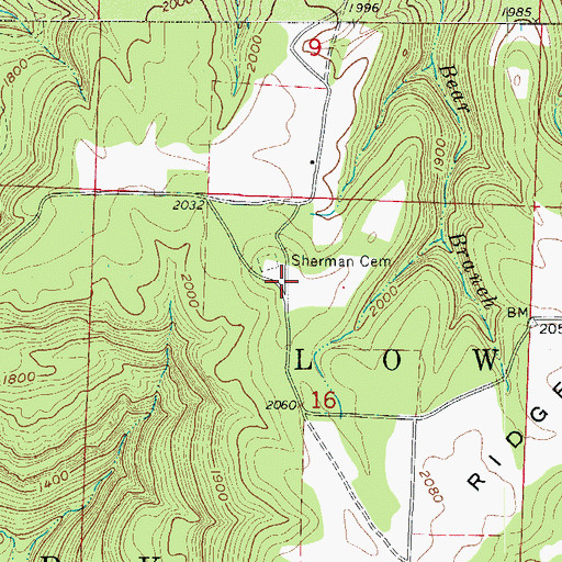 Topographic Map of Dale (historical), AR