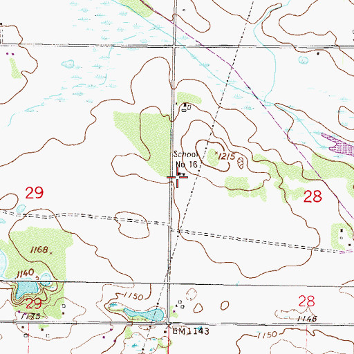 Topographic Map of School Number 16, MN