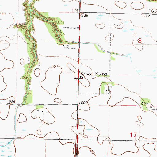 Topographic Map of School Number 182, MN