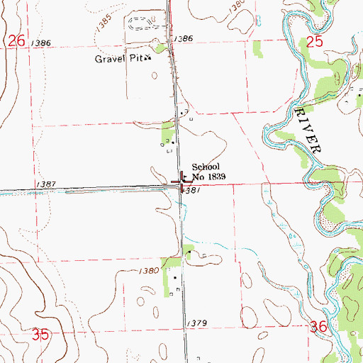Topographic Map of School Number 1839, MN