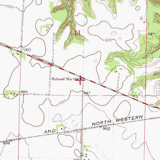 Topographic Map of School Number 186, MN
