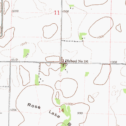 Topographic Map of School Number 191, MN