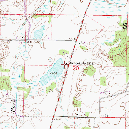 Topographic Map of School Number 1912, MN