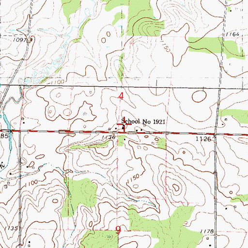Topographic Map of School Number 1921, MN