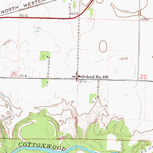 Topographic Map of School Number 193, MN