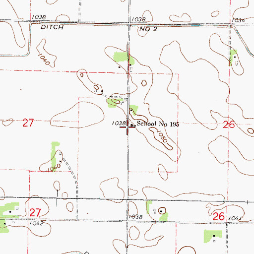 Topographic Map of School Number 195, MN