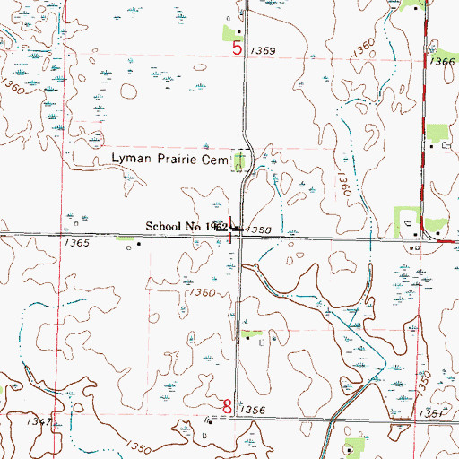 Topographic Map of School Number 1962, MN