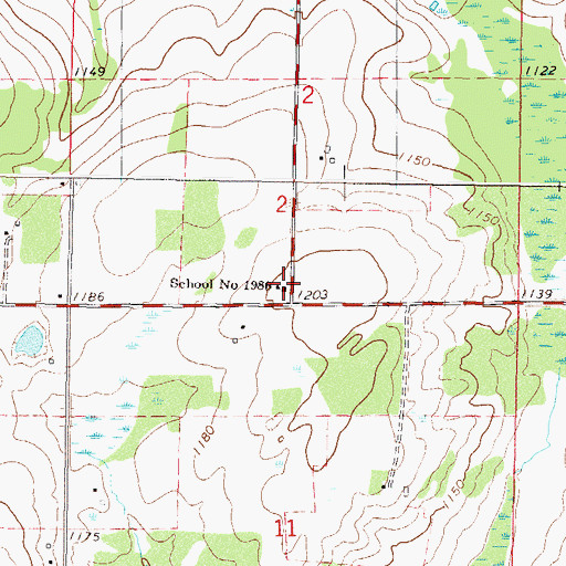 Topographic Map of School Number 1986, MN