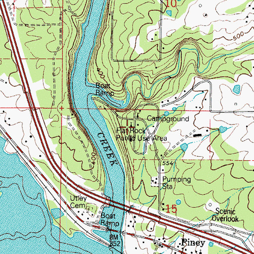 Topographic Map of Flat Rock Use Area, AR