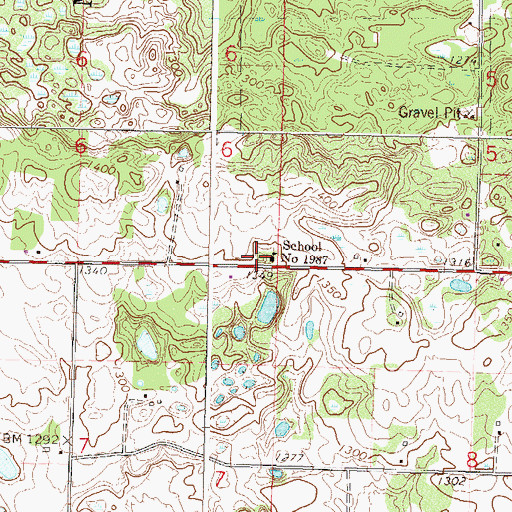 Topographic Map of School Number 1987, MN