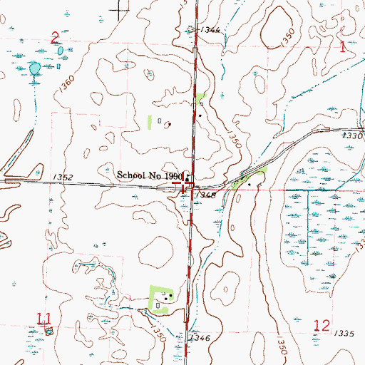 Topographic Map of School Number 1990, MN