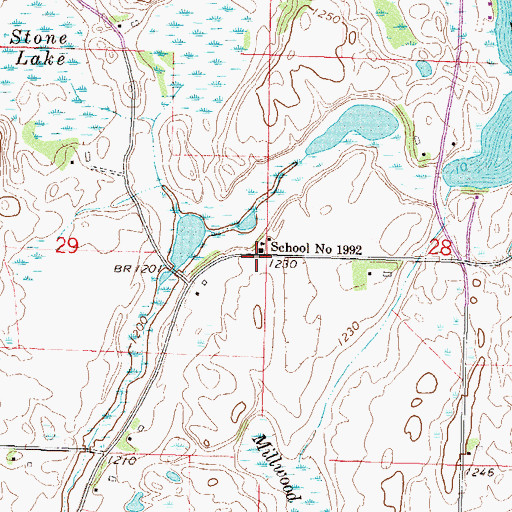 Topographic Map of School Number 1992, MN