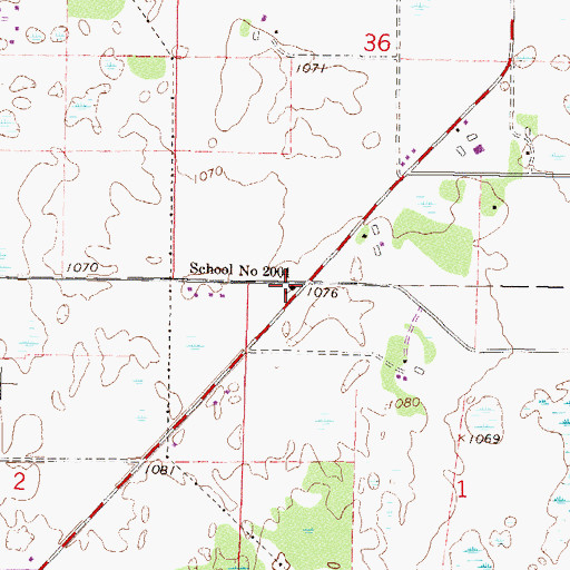 Topographic Map of School Number 2004, MN
