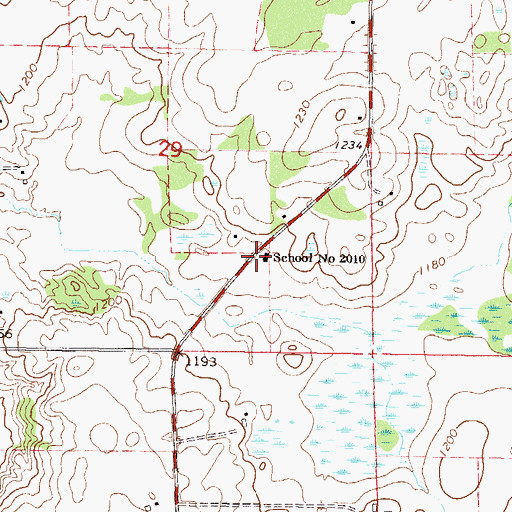 Topographic Map of School Number 2010, MN