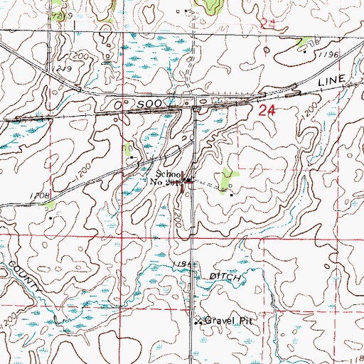 Topographic Map of School Number 2013, MN