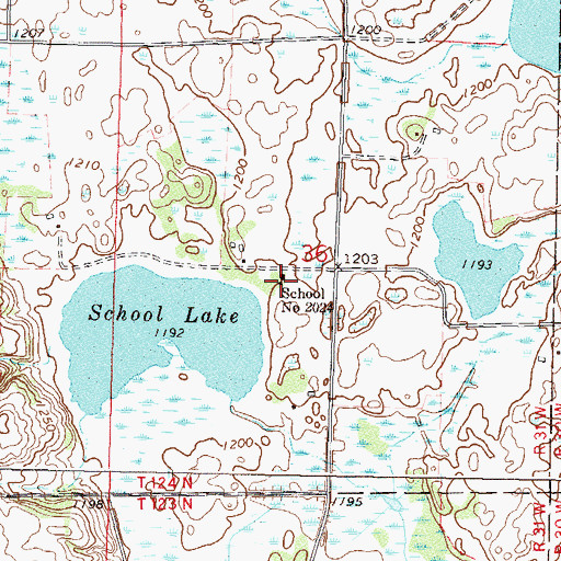Topographic Map of School Number 2024, MN