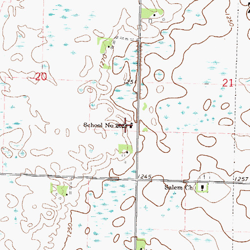 Topographic Map of School Number 2028, MN