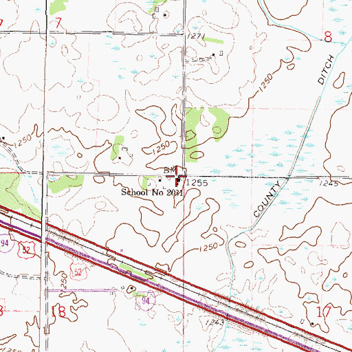 Topographic Map of School Number 2031, MN
