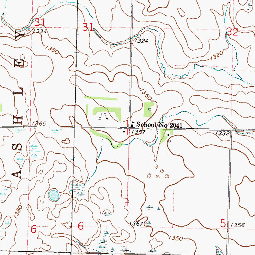 Topographic Map of School Number 2041, MN