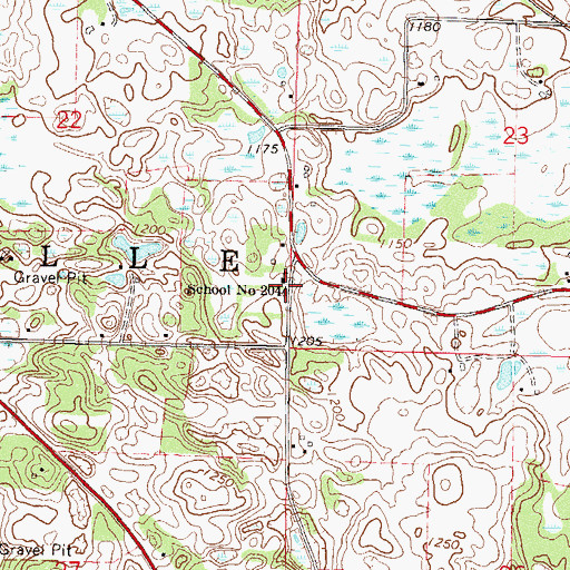 Topographic Map of School Number 2044, MN