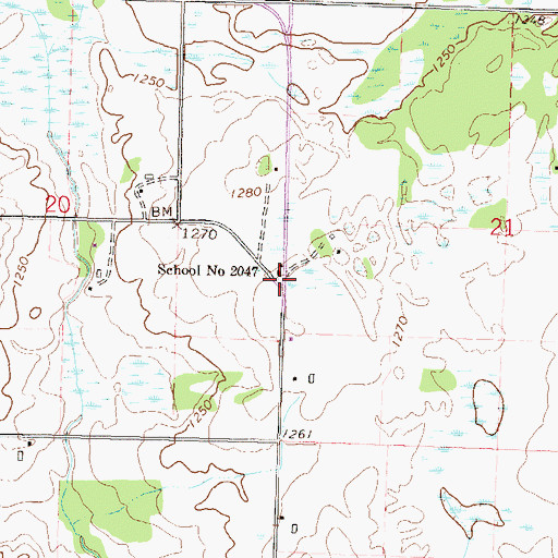Topographic Map of School Number 2047, MN