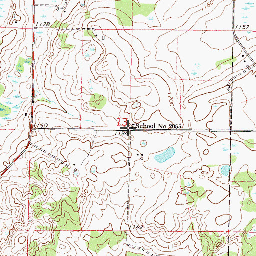 Topographic Map of School Number 2055, MN