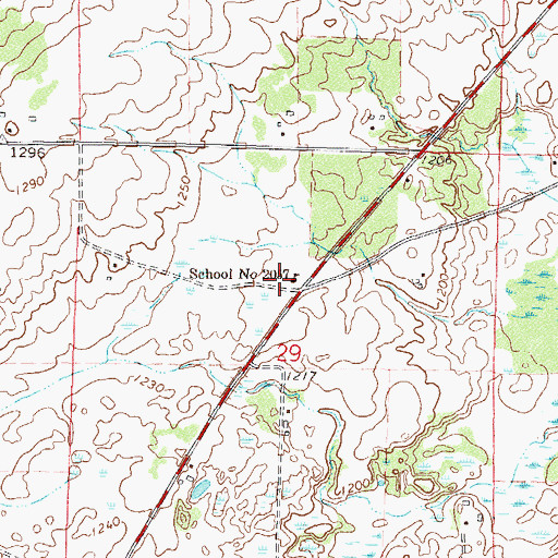 Topographic Map of School Number 2057, MN