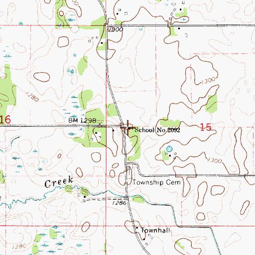 Topographic Map of School Number 2092, MN