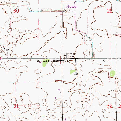 Topographic Map of School Number 2098, MN