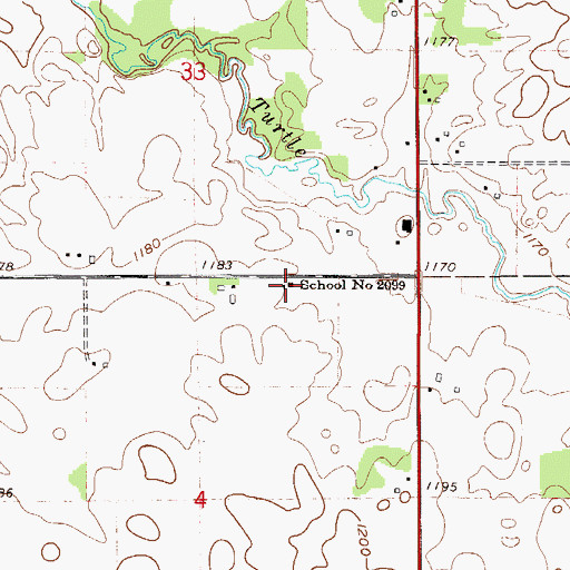 Topographic Map of School Number 2099, MN