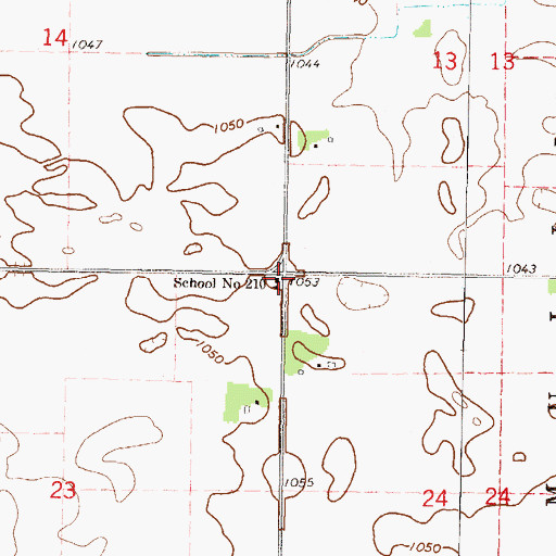 Topographic Map of School Number 210, MN