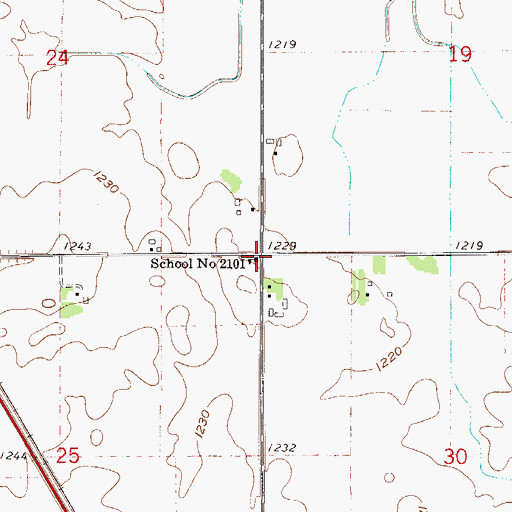 Topographic Map of School Number 2101, MN