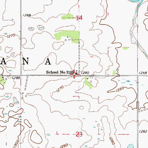 Topographic Map of School Number 2105, MN