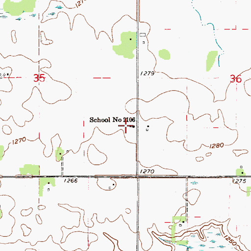 Topographic Map of School Number 2106, MN
