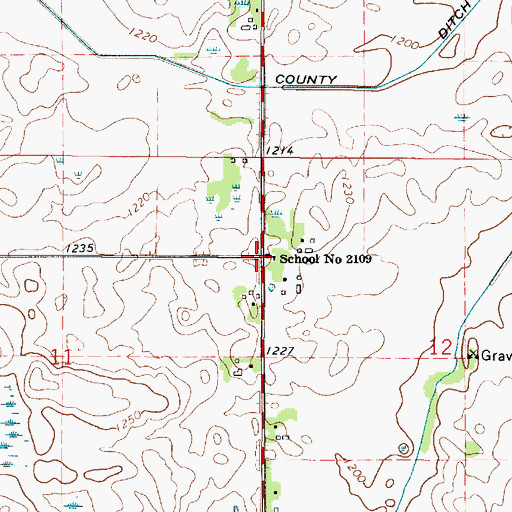 Topographic Map of School Number 2109, MN