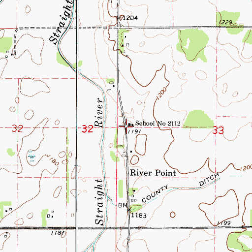 Topographic Map of School Number 2112, MN