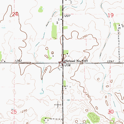 Topographic Map of School Number 2127, MN