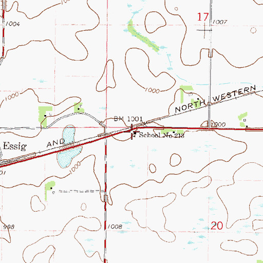 Topographic Map of School Number 213, MN