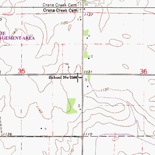 Topographic Map of School Number 2130, MN