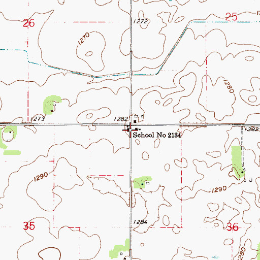 Topographic Map of School Number 2134, MN