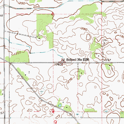 Topographic Map of School Number 2136, MN