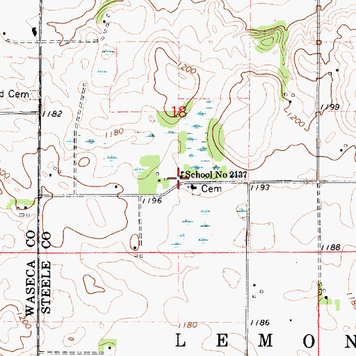 Topographic Map of School Number 2137, MN