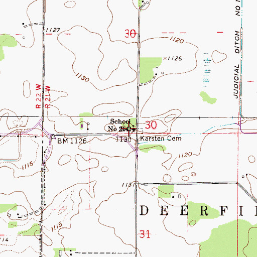 Topographic Map of School Number 2142, MN