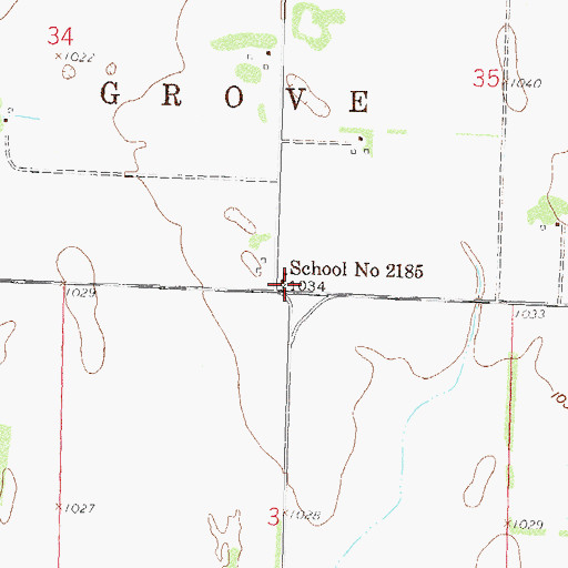 Topographic Map of School Number 2185, MN