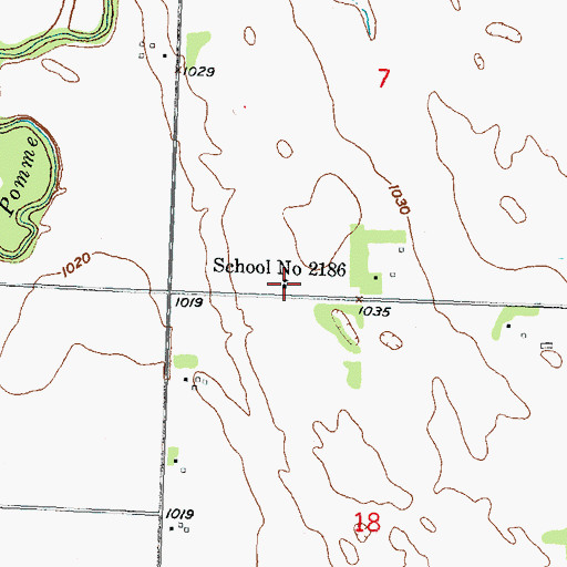 Topographic Map of School Number 2186, MN