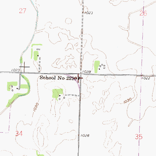 Topographic Map of School Number 2210, MN