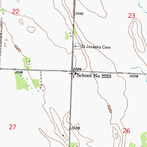 Topographic Map of School Number 2225, MN